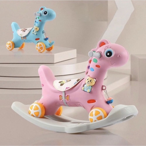Xe ngựa bập bênh 4in1 kiêm xe chòi chân có tay đẩy