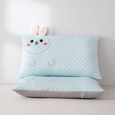 Gối băng lụa lạnh hạt đậu hình thỏ cho bé