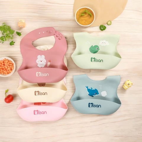 Yếm ăn dặm silicon Nature's Love Misan