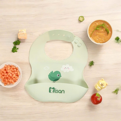 Yếm ăn dặm silicon Nature's Love Misan