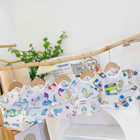 Bộ cộc thun giấy họa tiết ngẫu nhiên cho bé