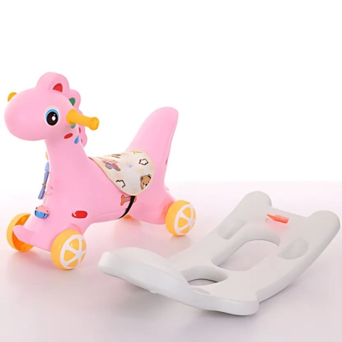 Xe ngựa bập bênh kiêm xe chòi chân cho bé