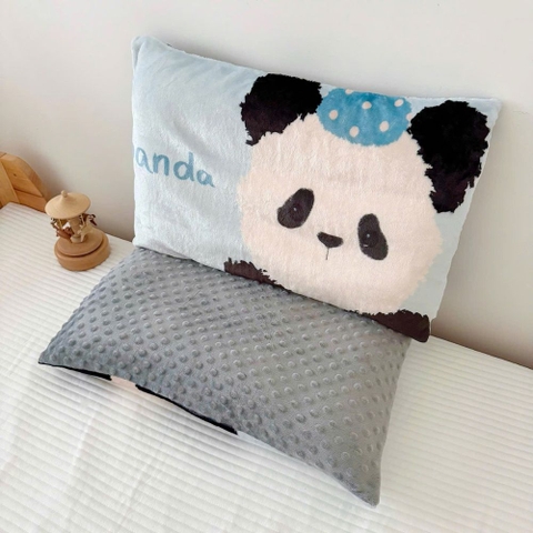 Gối nỉ nhung hạt đậu hình động vật cho bé