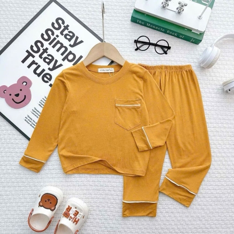 Bộ dài thun lạnh Minkymom trơn túi viền