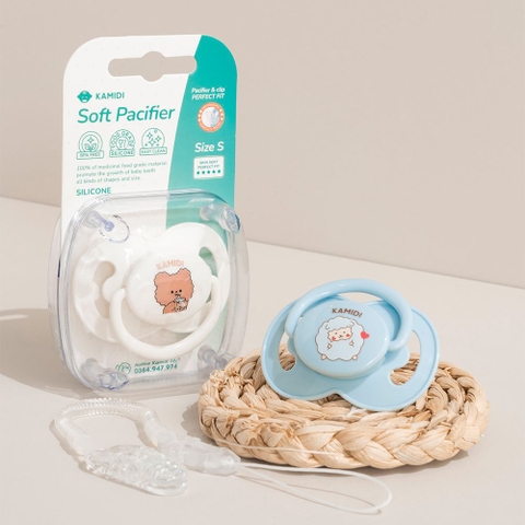 Ti giả Kamidi Pacifier kèm dây đeo chống rơi cho bé