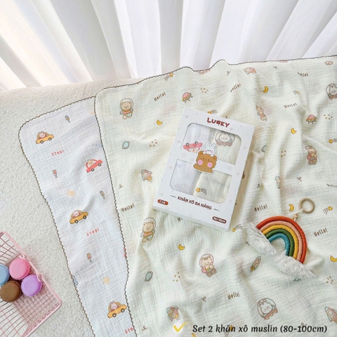 Set hộp 2 khăn xô đa năng Lucky 80x100cm