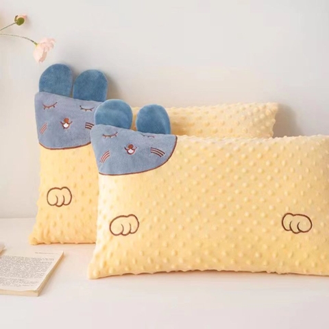 Gối vải nhung hạt đậu hình mèo