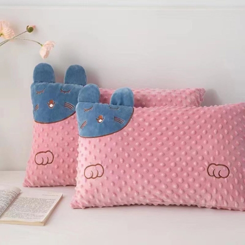 Gối vải nhung hạt đậu hình mèo