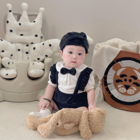 Set yếm chip tiểu thư cổ sen cho bé