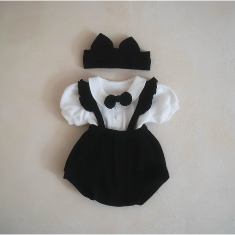 Set yếm chip tiểu thư cổ sen cho bé