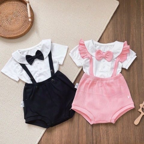 Set yếm chip tiểu thư cổ sen cho bé