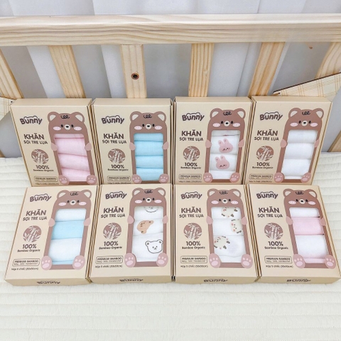 Set 5 khăn Bunny sợi tre lụa