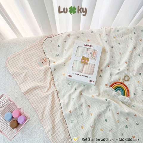 Set hộp 2 khăn xô đa năng Lucky 80x100cm
