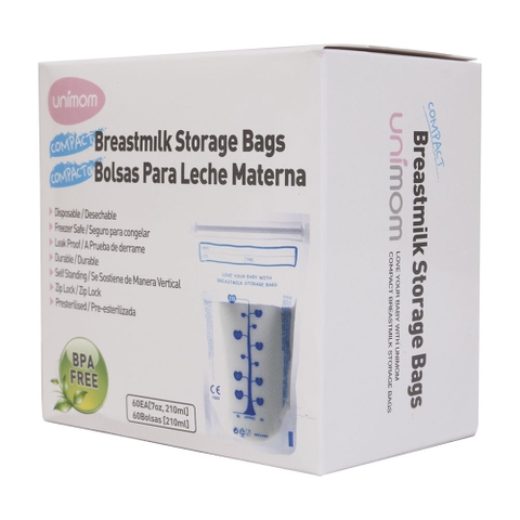 Túi trữ sữa Unimom không BPA 210ml hộp 30 túi