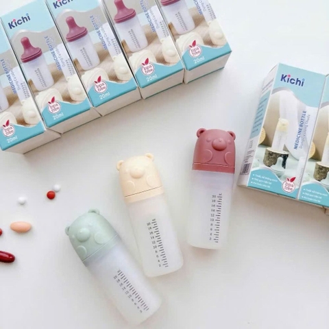 Dụng cụ bón thuốc silicon Kichi hình gấu cho bé