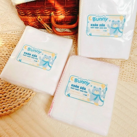 Set 10 khăn sữa 4 lớp Bunny xuất nhật cuốn viền