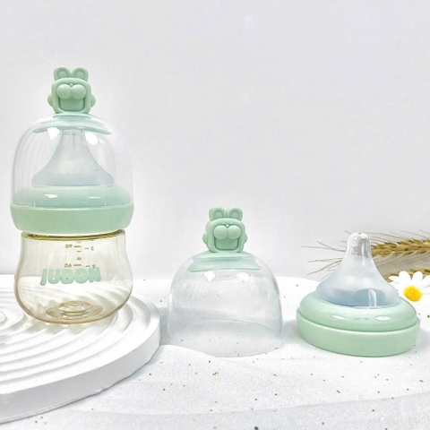Bình sữa PPSU cổ rộng Jubon nắp chamr thỏ cho bé