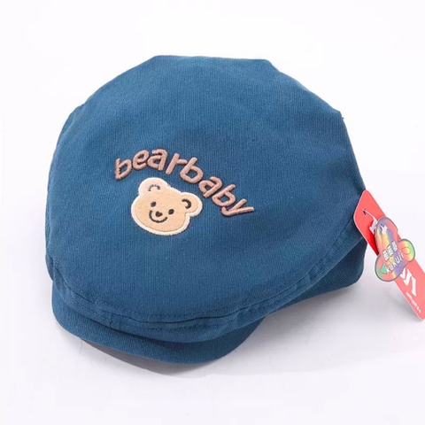 Nón mũ nồi kaki thêu hình gấu bear baby