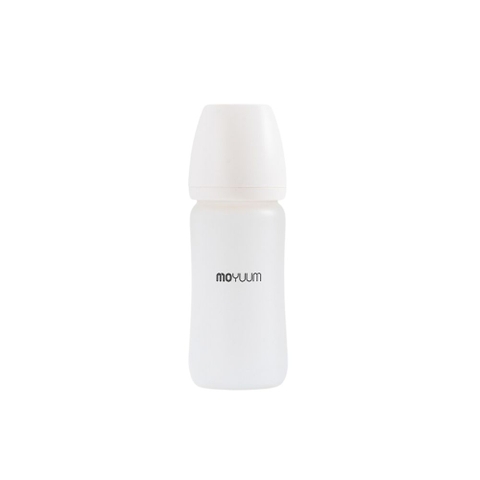 Bình sữa Moyuum thủy tinh tráng silicon cho bé