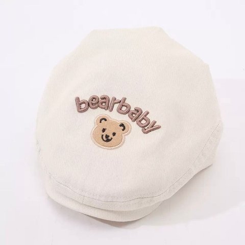 Nón mũ nồi kaki thêu hình gấu bear baby