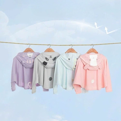 Áo khoác chống nắng thun lạnh mũ tai thú