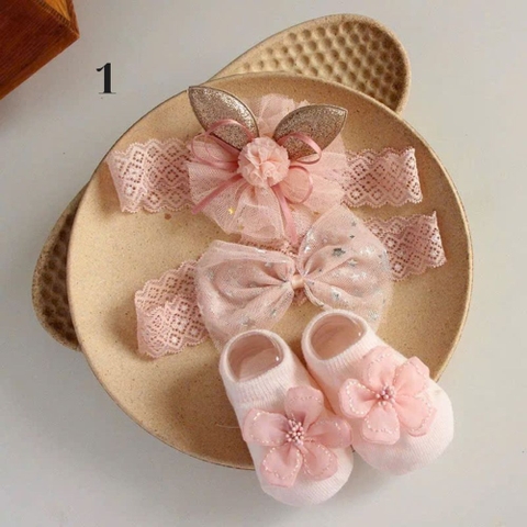 Set hộp 3 món Turban kèm tất Chicbaby