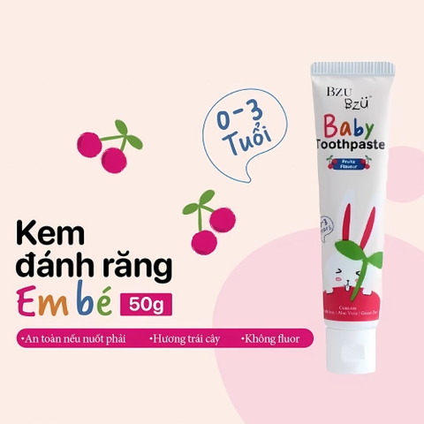 Kem đánh răng Bzu Bzu hương trái cây cho bé 0-3Y