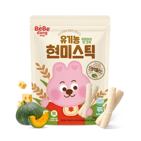 Bánh gạo lứt hữu cơ Bebedang que ngắn 6m+(30g)