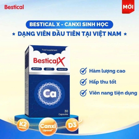 Canxi sinh học Bestical X dạng viên cho bé 8Y+