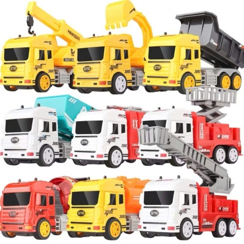 Hộp đồ chơi mô hình 9 xe công trình cho bé