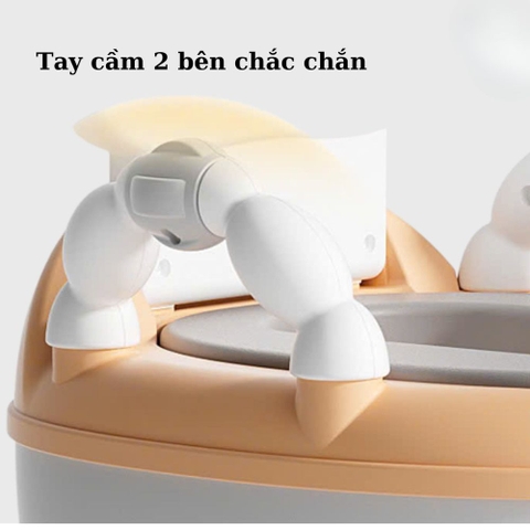 Bô vệ sinh Sasa hình thú có tay vịn cho bé