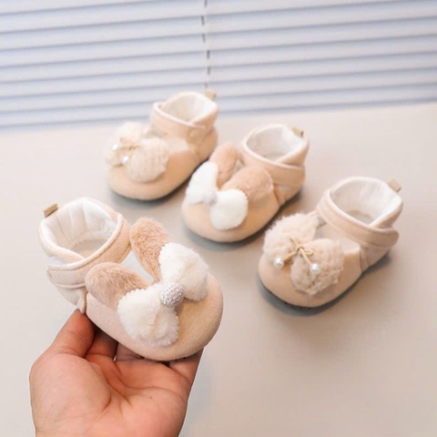 Giày tập đi lót nhung chống trượt cho bé gái