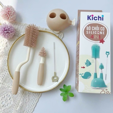 Bộ cọ rửa bình silicon 4in1 Kichi