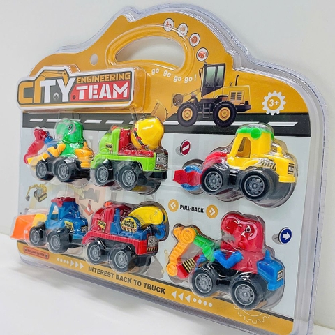 Vĩ 6 xe công trình Khủng long cho bé