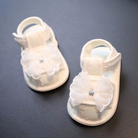 Giày vải ren tập đi kem chống trượt cho bé gái