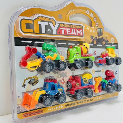 Vĩ 6 xe công trình Khủng long cho bé