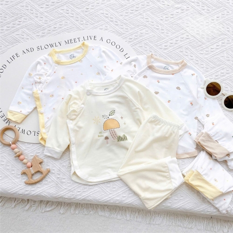 Bộ dài sơ sinh cài lệch HG Kids vạt bầu cho bé