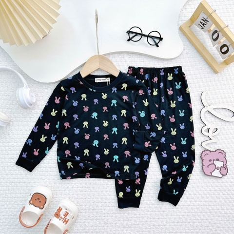 Bộ tay dài quần dài Minkymom họa tiết thỏ