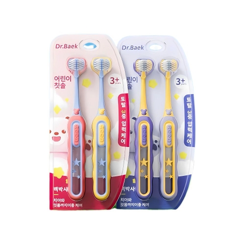 Set 2 bàn chải 3 chiều Dr.Baek cho bé 3Y+