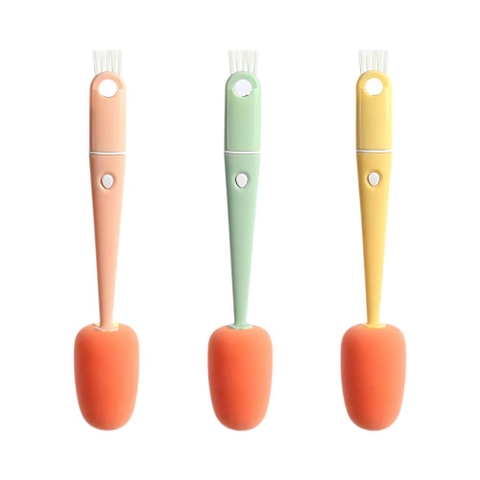 Cọ rửa bình sữa đa năng 4in1 hình cà rốt cán dài