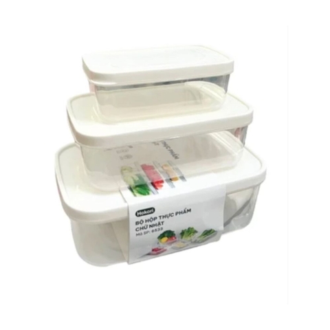 Set 3 hộp nhựa Hokori đựng thực phẩm