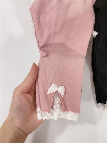 Quần Legging Thun Mịn Phối Nơ Ren