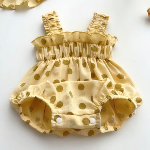 Body 2 dây chấm bi màu vàng cho bé