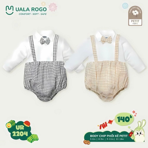 Body chip Uala Rogo giả yếm phối kẻ petit cho bé