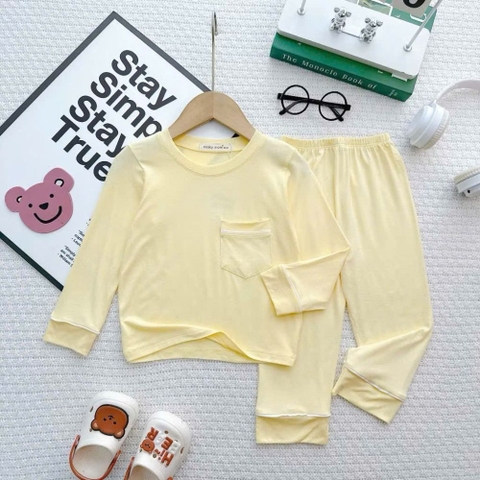 Bộ dài thun lạnh Minkymom trơn túi viền