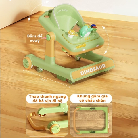 Xe tập đi chữ U đa năng hình khủng long cho bé