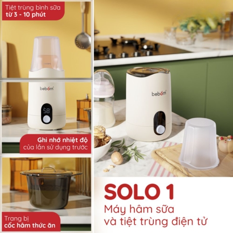 Máy hâm sữa và tiệt trùng điện tử Beborn Solo 1