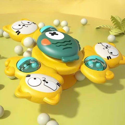 Set 3 con quay spinner mèo hình thú và rau củ cho bé