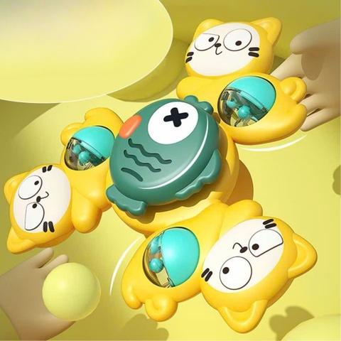 Set 3 con quay spinner mèo hình thú và rau củ cho bé
