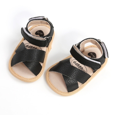 Giày sandal tập đi quai dán vạt  chất da cho bé trai